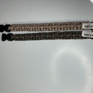 Paracord Braided Bracelet‎ set of 2 Tan & Army green  XL NWT